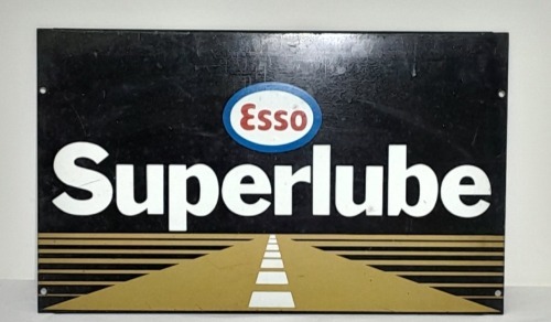 Tin sign - Esso Superlube, 36 cm x 61 cm