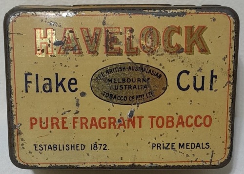 Tobacco tin - Havelock Flake Cut, British-Australasian Tobacco, Melbourne