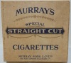 Cigarette Box - Murray's Special Straight Cut Cigarettes, Belfast, London & Glasgow