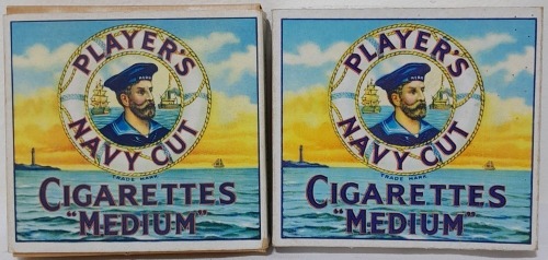 Cigarette Box x 2 - Pair of Player's Navy Cut cigarette boxes