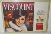 Cardboard sign - Viscount King Size Cigarettes, restaurant scene 74 cm x 100 cm