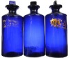Apothecary Bottles x 3 - Cobalt Blue