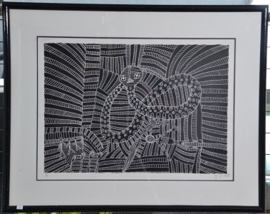 Artwork - Jimmy Pike, "Rain Snake", Original Screen Print, Image Size 44 X 62cm, Signed L/R. Limted edition of 95