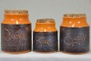 Australian Pottery - Hanstan Pottery Cannisters x3