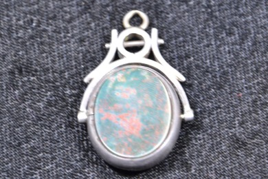 Jewellery - Silver Spinner with Blood stone & Agate - British Hallmark.