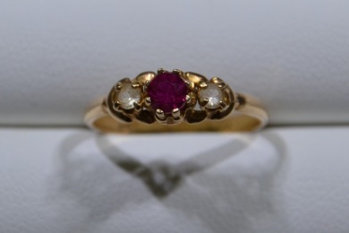 Jewellery - Ring - Ruby, L, Tested 13kt, weighs 1.47g