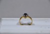 Jewellery - Ring - Saphire with diamonds, N, Tested 18kt, weighs 3.37g - 2