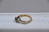 Jewellery - Ring - Saphire with diamonds, N, Tested 18kt, weighs 3.37g - 3