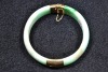 Jewellery - Gold & Jade Bangle - Tested 14kt - Dia 60mm
