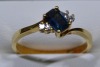 Jewellery - Ring - unknown stone with diamonds, N.5, Tested 18kt, weighs 3.07g