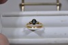 Jewellery - Ring - unknown stone with diamonds, K.5, Tested 18kt, weighs 2.58g - 2