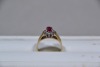 Jewellery - Ring - Natural Stone with diamonds, J, Tested 18kt, weighs 2.49g - 2
