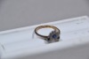 Jewellery - Ring - Saphire and diamonds, P, Tested 15kt, weighs 3.15g - 3