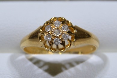 Jewellery - Ring - Diamonds, O, Tested 18kt, weighs 2.7g