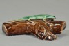 Australian Pottery - Harvey School - Lizard on Log Figurine - Unknown Artist, Signed to rear - 2