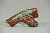 Australian Pottery - Harvey School - Lizard on Log Figurine - Unknown Artist, Signed to rear - 3