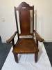 Furniture - Silky Oak Presentation Chair, Plaque for Indooroopilly Bowls Club. A/F