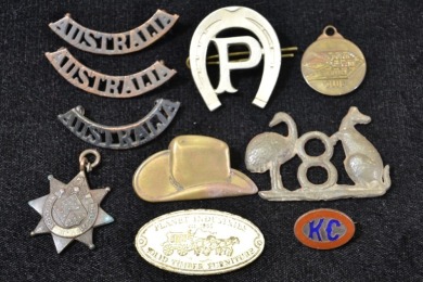 Militaria - Hat & Shoulder Badges Mixed - Some non Militaria x 10