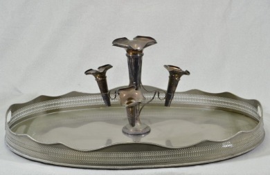 Silver plate Epergne & Butlers tray - Tray 60cm.