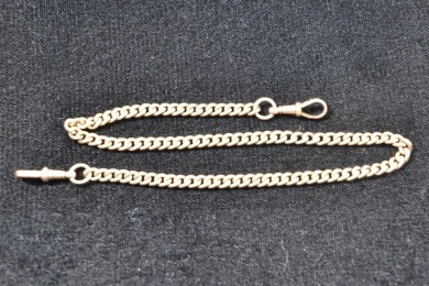 Jewellery - Men's fob chain, 36cm, Marked 9kt, Weighs 26.4g