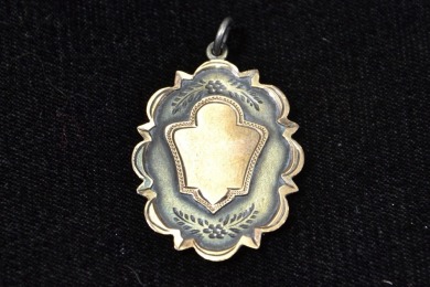 Jewellery - Medallion - Waratahs 3grade Premiers 1926, Sterling silver Base with rose gold Plaque and border. Marked Sterling Silver & 9kt, Weighs 4.92g
