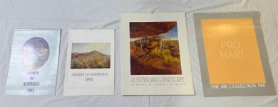Artwork - Proof Calanders (90's) x4 - Artists of Australia x2, The art collection by Pro Hart, Australian Landscapes. Certificate of Authenticity included