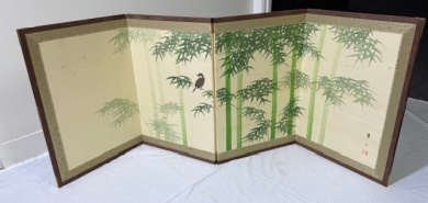 Furniture - Asian themed half screen, 4 panels, H 60cm x L 160cm