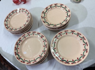 China - Lamas hand painted Italian dinner plates x 20