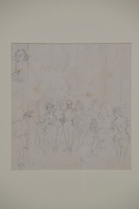 Artwork - Norman Lindsay, "In The Wings", Original Pencil on Paper, Image Size 19 X 17.8cm, Comes with Bloomfield Certificate on Verso.
