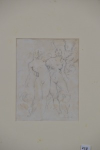 Artwork - Norman Lindsay, "The Sisters" A study for an Oil Painting 1943, Original Pencil on Paper, Image Size 17 X 13cm, Comes with Bloomfield Certificate.