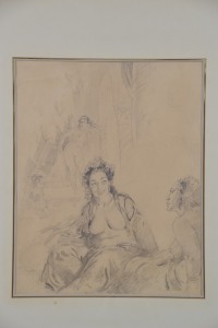 Artwork - Norman Lindsay, "Turkish Bath", Original Pencil on Paper, Image Size 44.5 X 35.5cm, Initialled 'NL' L/R,