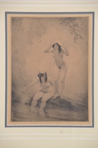 Artwork - Norman Lindsay, "The Pool"(1924), Facsimile Etching, Image Size 25 x 19cm, With Blind Stamp, Certificate Unavailable.