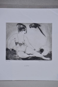 Artwork - Norman Lindsay, "The Lesbia", Unframed Facsimile Etching, Image Size 13 x 16.5cm, Comes with Bloomfield Certificate. Limited to 550