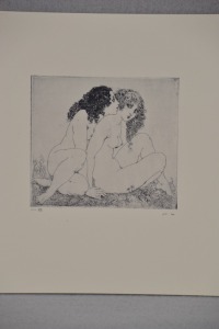 Artwork - Norman Lindsay, "The Sisters", Unframed Facsimile Etching, Image Size 11 x 12cm, Comes with Bloomfield Certificate. Limited to 550
