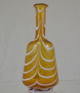 Antique Glass - Carafe - Amber & White Nailsea style.