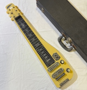 Instrument - Lap Steel - Riviera - 6 Sting Electric with case - some water damage with seized pots.