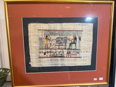 Artwork - Egyptian Tourist parchment, Image Size 36 x 24cm.
