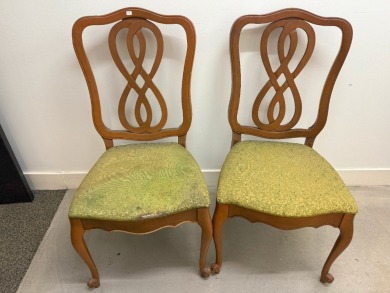 Furniture - Pair of Art Nouveau Style Chairs.