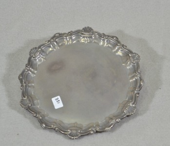 Silver - Footed Slaver/ Card Tray - Hallmarked, W 270g