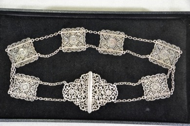 Silver - Nurse's Belt - English Hallmarks, W162g, L 74cm