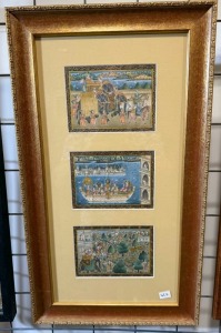 Artwork - Hand painted Indian Scenes in three panels,