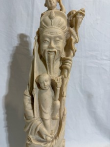 Asian Artifact - Large Composite, Ivory Style carving. H 60cm attached to base