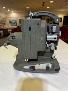 Film Projector - Paillard M8 with receiving reel and case. Case has some water damage