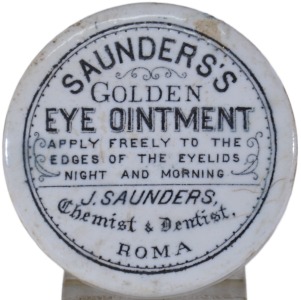 Pot Lid - Saunders's Golden Eye Ointment Roma