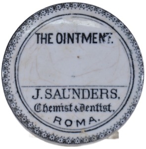 Pot Lid - J. Saunders Chemist & Dentist Roma