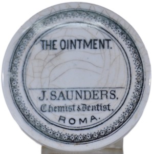 Pot Lid - J. Saunders Chemist & Dentist Roma