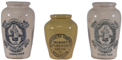 Cream Pots x3 - Manchester Creamery & Wigtownshire Creamery