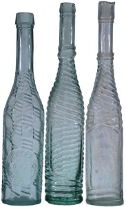 salad oils x3- one twirly 29cm with crude top, one la paix 27cm, one full whirly 29cm