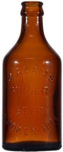 Glass Ginger Beer - F.W. Admas broken hill