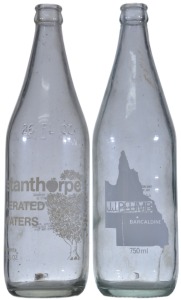 Ceramic Label x2 - C/S - Stanthorpe Aerated Waters & J.J. Plumb Barcaldine